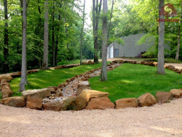designscape, hardscaping, drainage solutions, private lake cabin, nashville, brown county, indiana