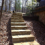 original hardscape, old stone steps, lake cabin, nashville indiana,